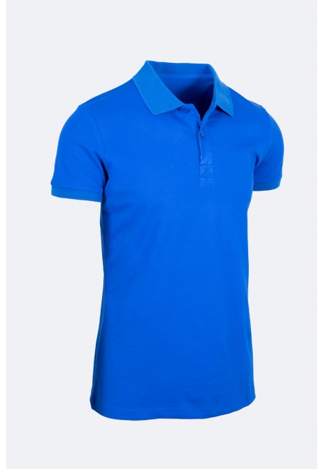 Man's Blue Electric Cotton Polo T-shirt