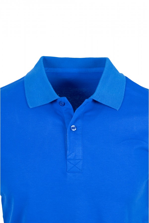 Man's Blue Electric Cotton Polo T-shirt