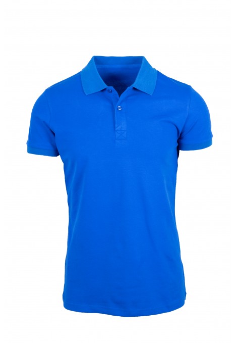 Man's Blue Electric Cotton Polo T-shirt