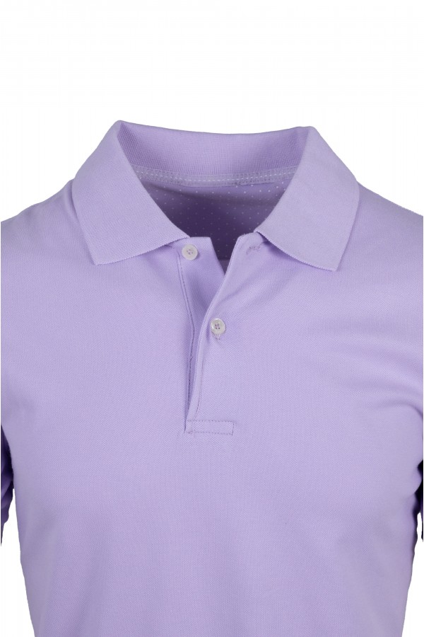 Man's Lilac Cotton Polo T-shirt