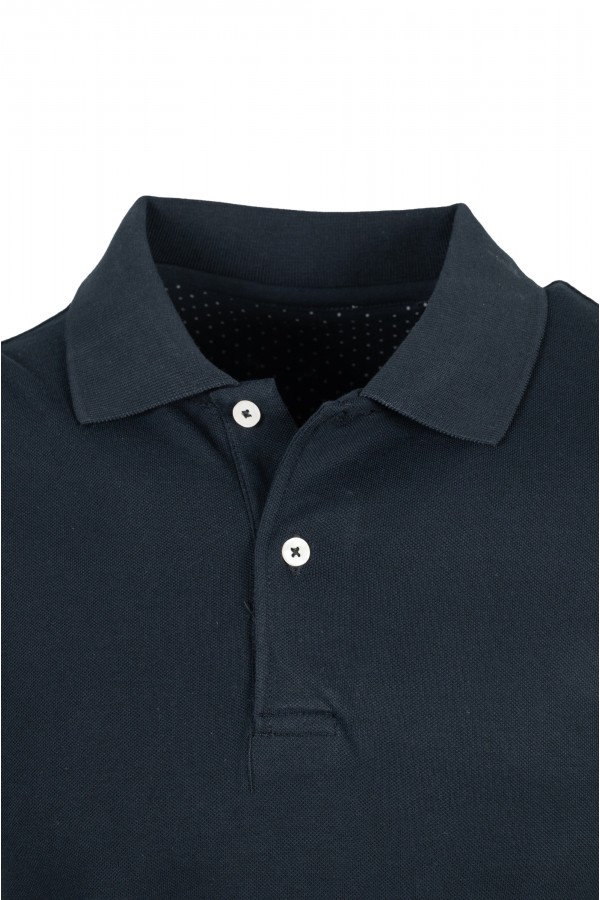 Man's Dark Blue Cotton Polo T-shirt