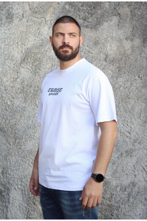 Ανδρική λευκή μπλούζα oversized