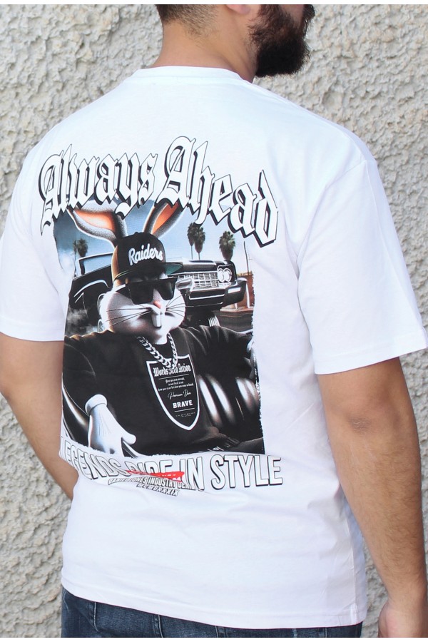 Ανδρική λευκή μπλούζα oversized