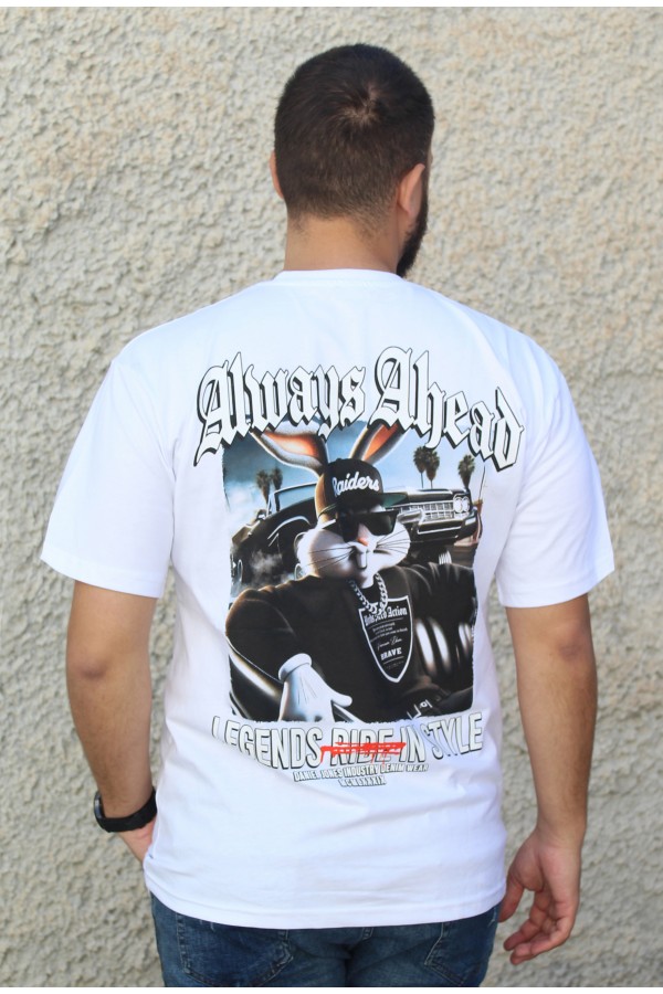 Ανδρική λευκή μπλούζα oversized