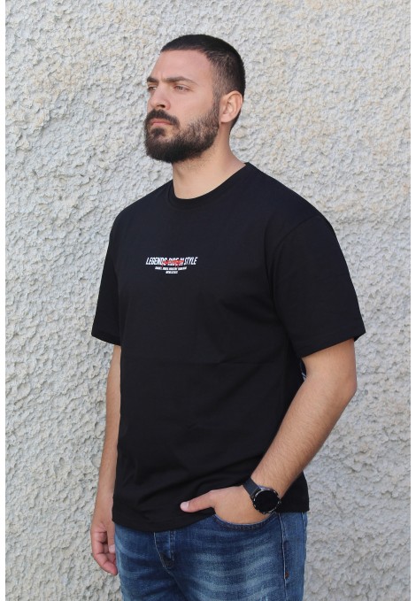  Ανδρική μαύρη μπλούζα oversized