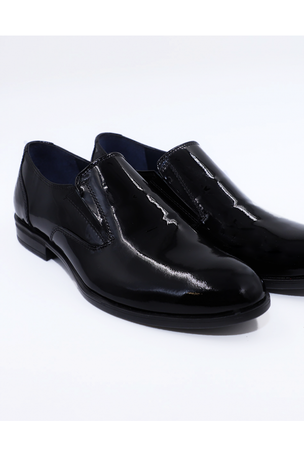 Ανδρικά δερμάτινα μαύρα loafers