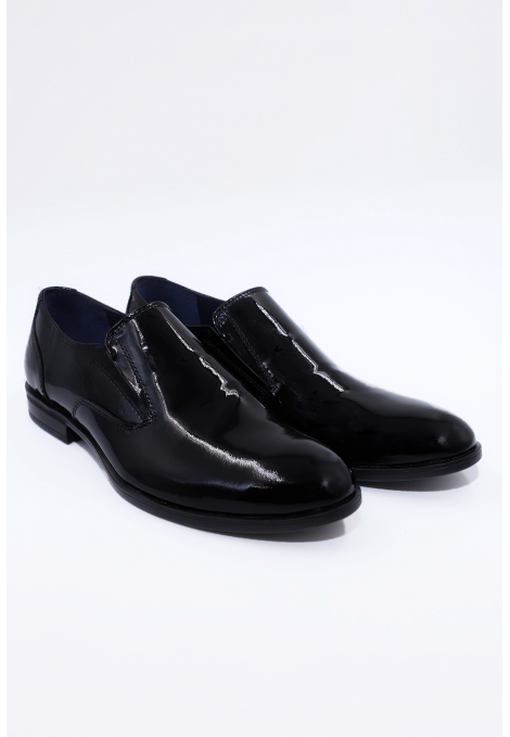 Ανδρικά δερμάτινα μαύρα loafers