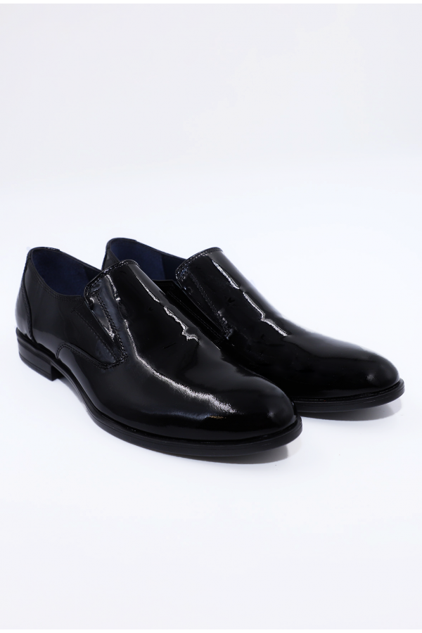 Ανδρικά δερμάτινα μαύρα loafers