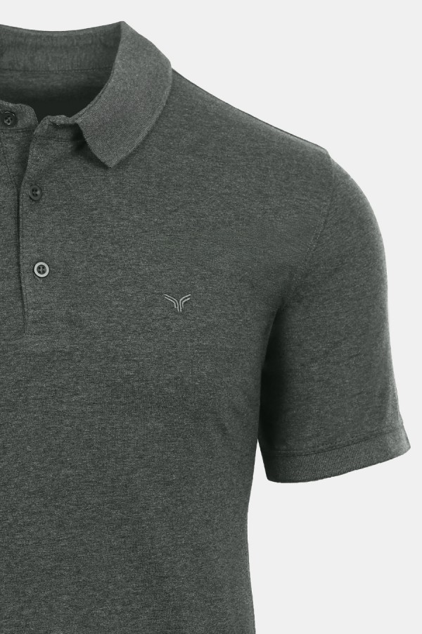 Man's anthracite grey polo t-shirt