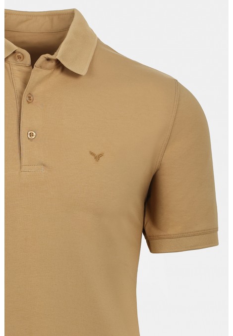 Man's camel polo t-shirt