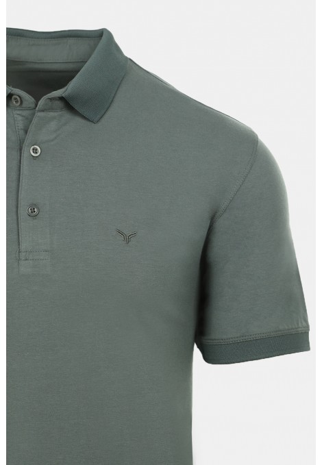 Man's khaki polo t-shirt