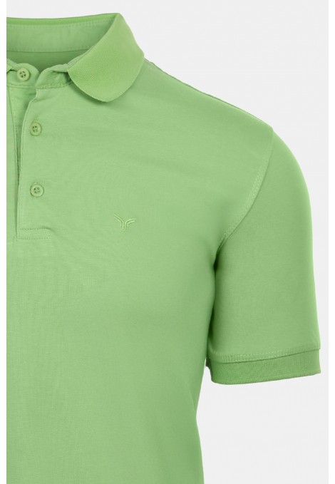 Man's green polo t-shirt
