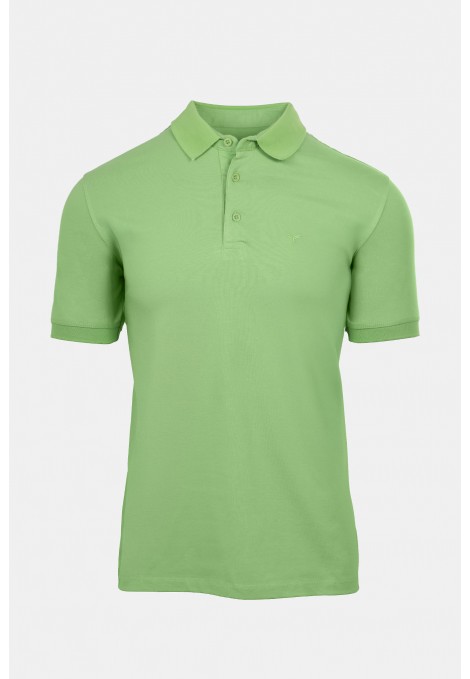 Man's green polo t-shirt