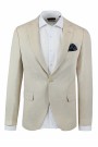 Ανδρικό μπεζ σακάκι με σχέδιο ύφανσης mixed wool