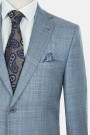 Man's sky blue suit mixed wool