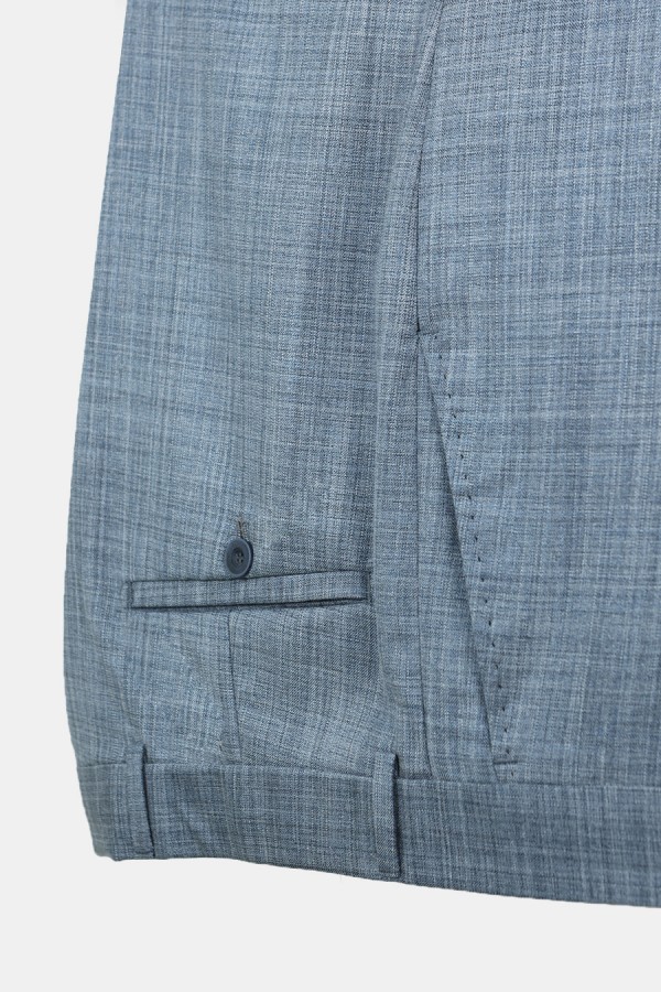 Man's sky blue suit mixed wool