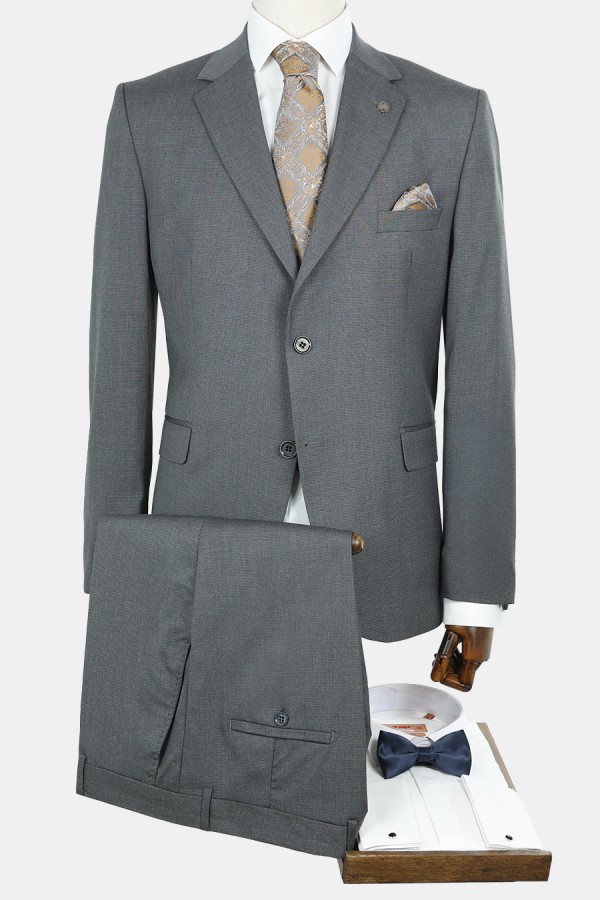 Man's grey suit mixed wool