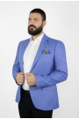 Man’s sky blue blazer with textured weave mixed wool Man’s sky blue blazer with textured weave mixed wool