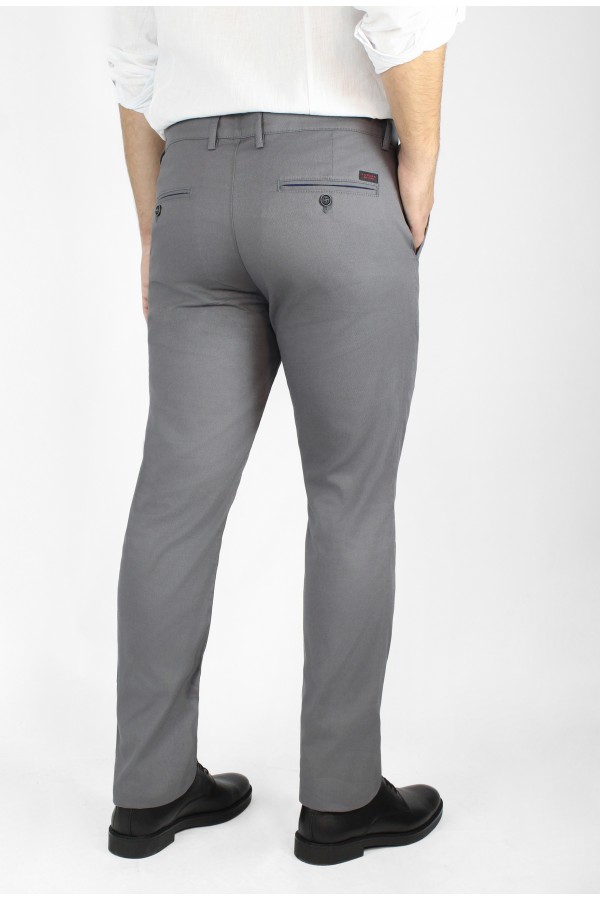 Ανδρικό γκρι παντελόνι τύπου τσίνο slim fit