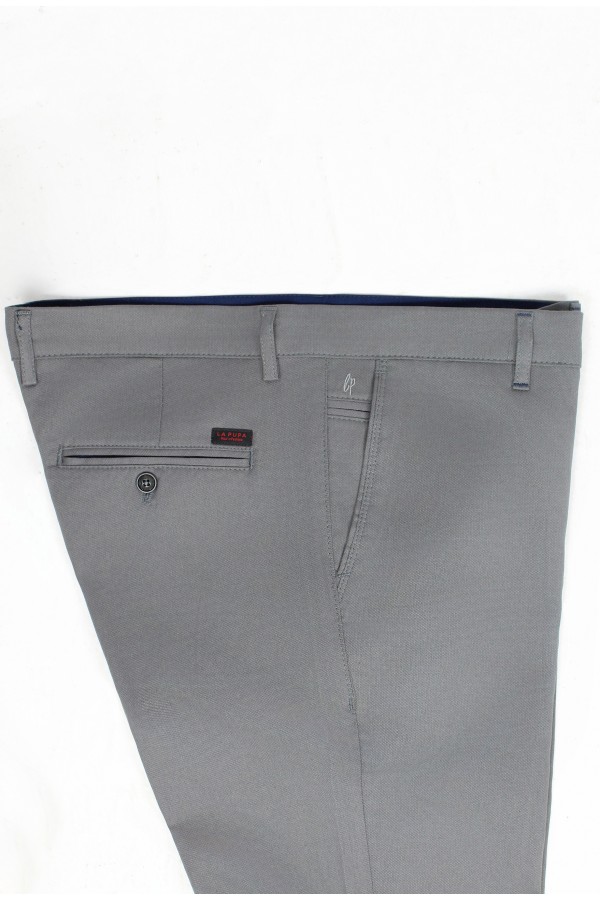 Ανδρικό γκρι παντελόνι τύπου τσίνο slim fit