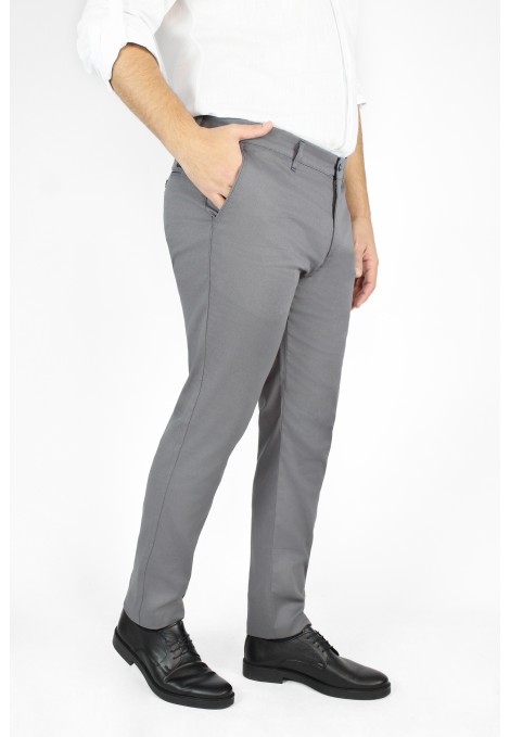 Ανδρικό γκρι παντελόνι τύπου τσίνο slim fit