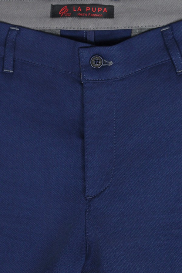 Ανδρικό μπλε παντελόνι τύπου τσίνο slim fit