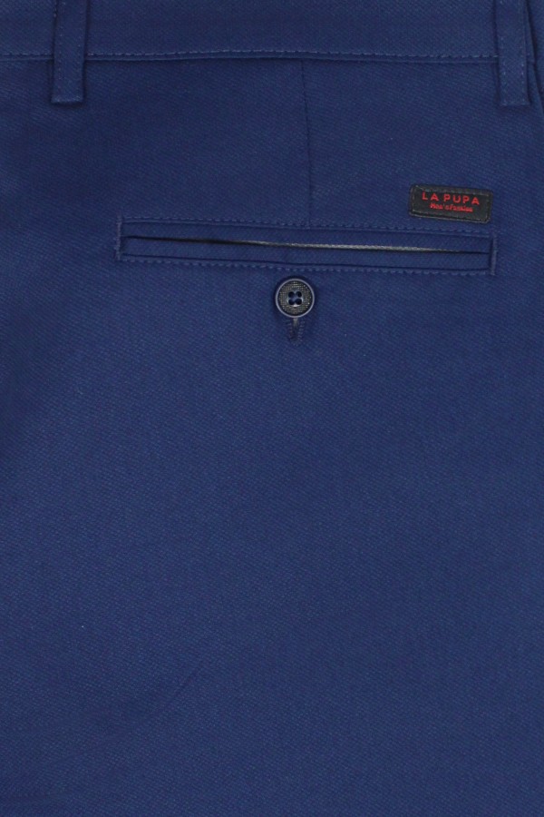 Ανδρικό μπλε παντελόνι τύπου τσίνο slim fit