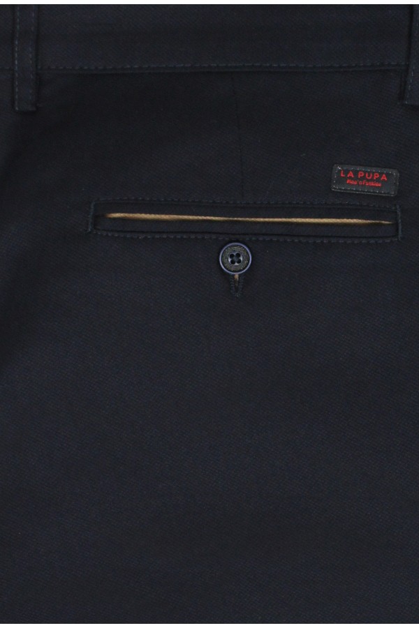 Ανδρικό σκούρο μπλε παντελόνι τύπου τσίνο slim fit