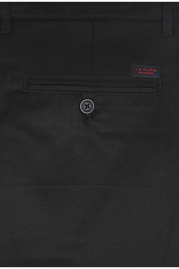 Ανδρικό μαύρο παντελόνι τύπου τσίνο slim fit