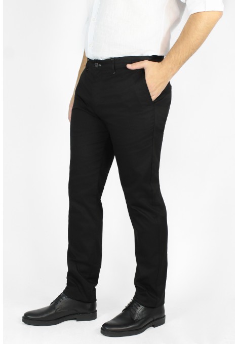 Ανδρικό μαύρο παντελόνι τύπου τσίνο slim fit