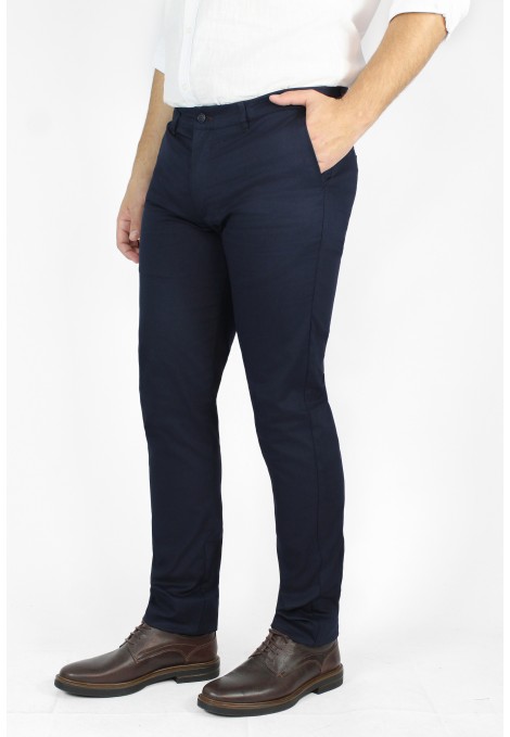 Ανδρικό σκούρο μπλε παντελόνι τύπου τσίνο slim fit 