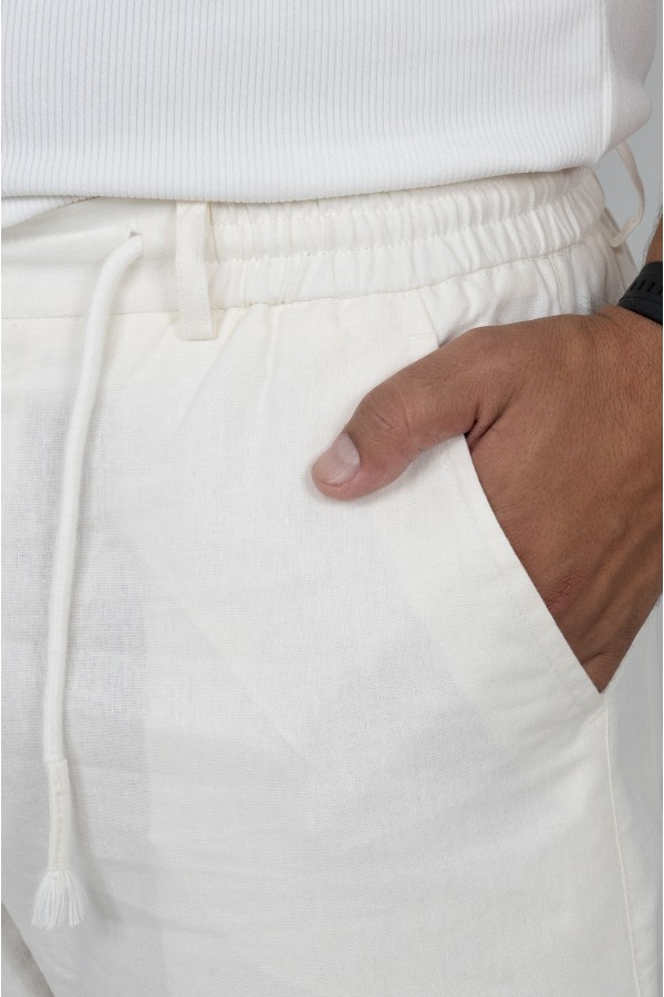 Man's white linen pants