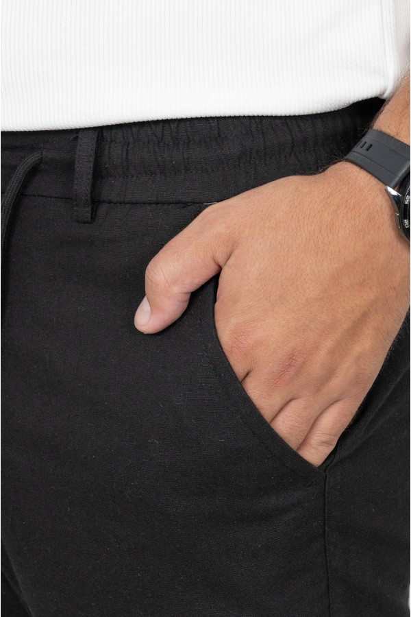 Man's black linen pants