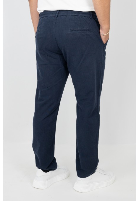 Man's dark blue linen pants