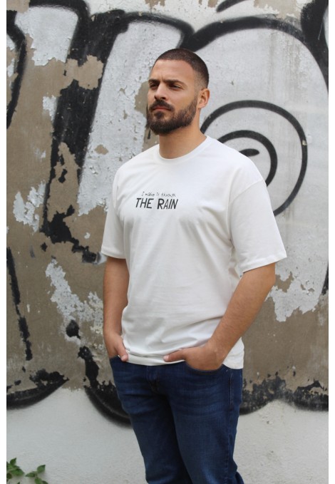 Ανδρική off white μπλούζα oversized 