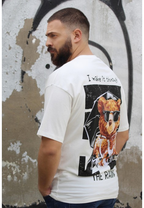 Ανδρική off white μπλούζα oversized 