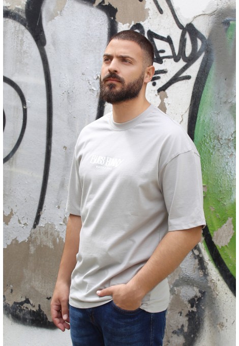 Ανδρική ανοιχτό γκρι μπλούζα oversized