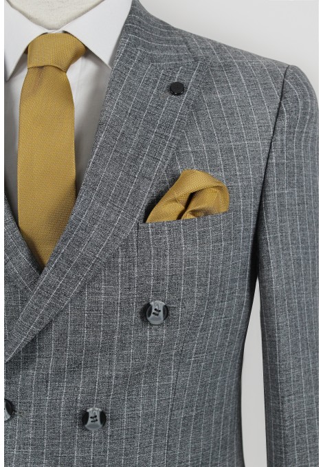 Man's grey suit mixed wool