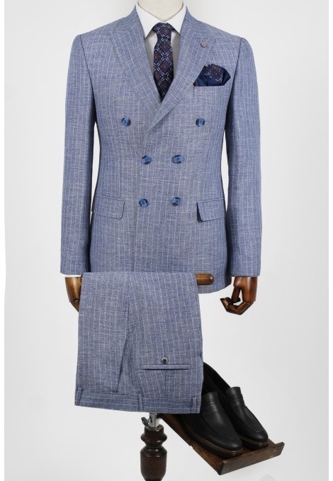 Man's blue suit mixed wool