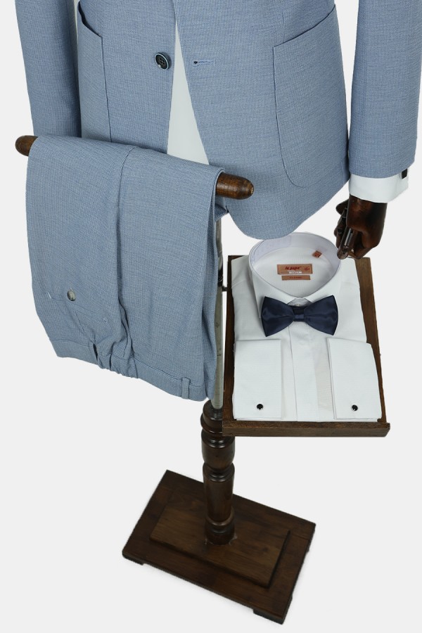 Man's sky blue lightweight suit  