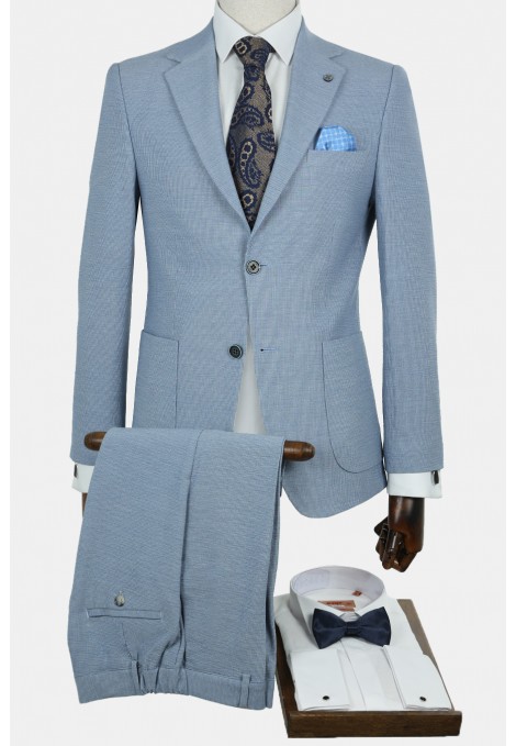 Man's sky blue lightweight suit  