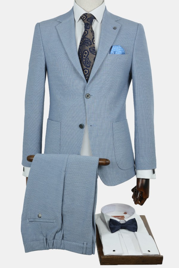 Man's sky blue lightweight suit  