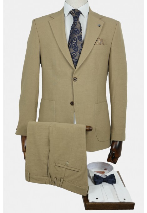 Man's dark beige lightweight suit  