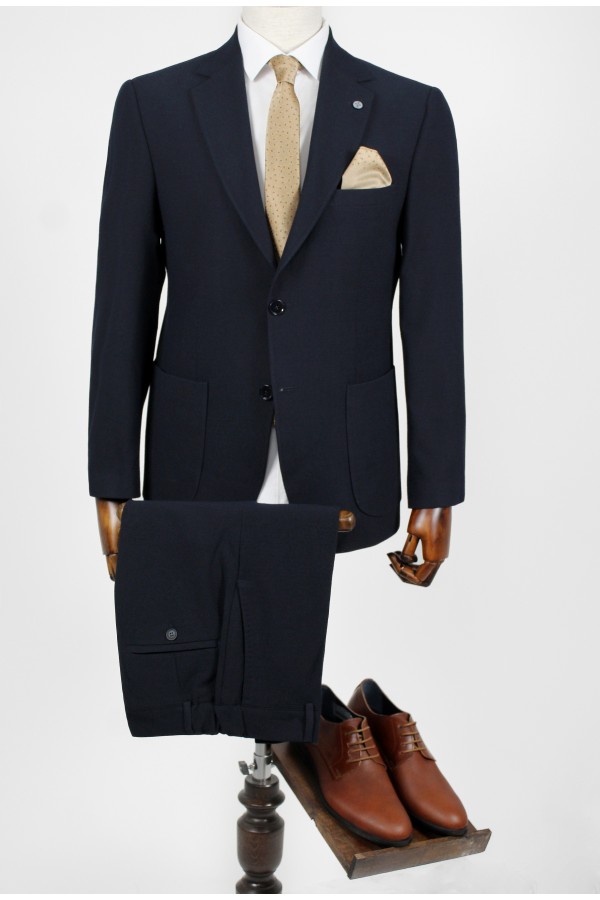 Man's dark blue suit Man's dark blue suit