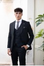 Man's black suit with texture weave 