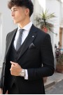 Man's black suit with texture weave 