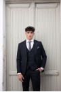 Man's black suit with texture weave Man's black suit with texture weave