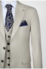 Ανδρικό μπεζ κοστούμι mixed wool