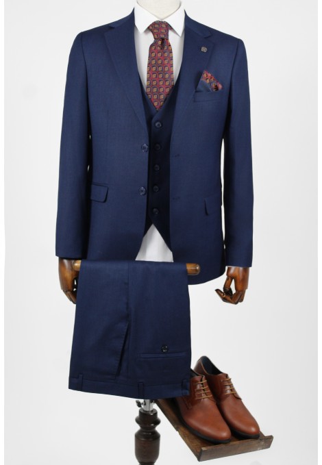 Man's blue suit mixed wool