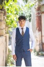 Man's Blue vest mixed wool